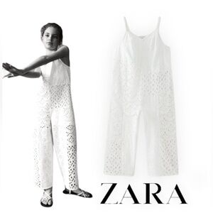 ZARA Kids | White | SWISS EMBROIDERY JUMPSUIT
